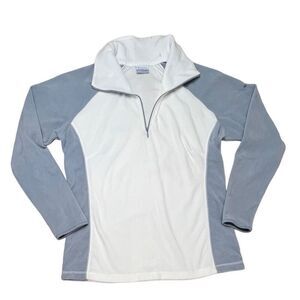 2/$35 Columbia 1564881 Attic Air Fleece Grey White Quarter Zip Top sz Small Cozy